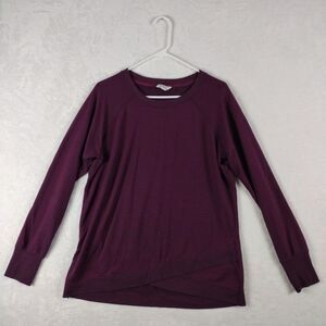 Danskin Women's Crisscross Tunic Top Shirt (Sunset Plum Heather) Size XL